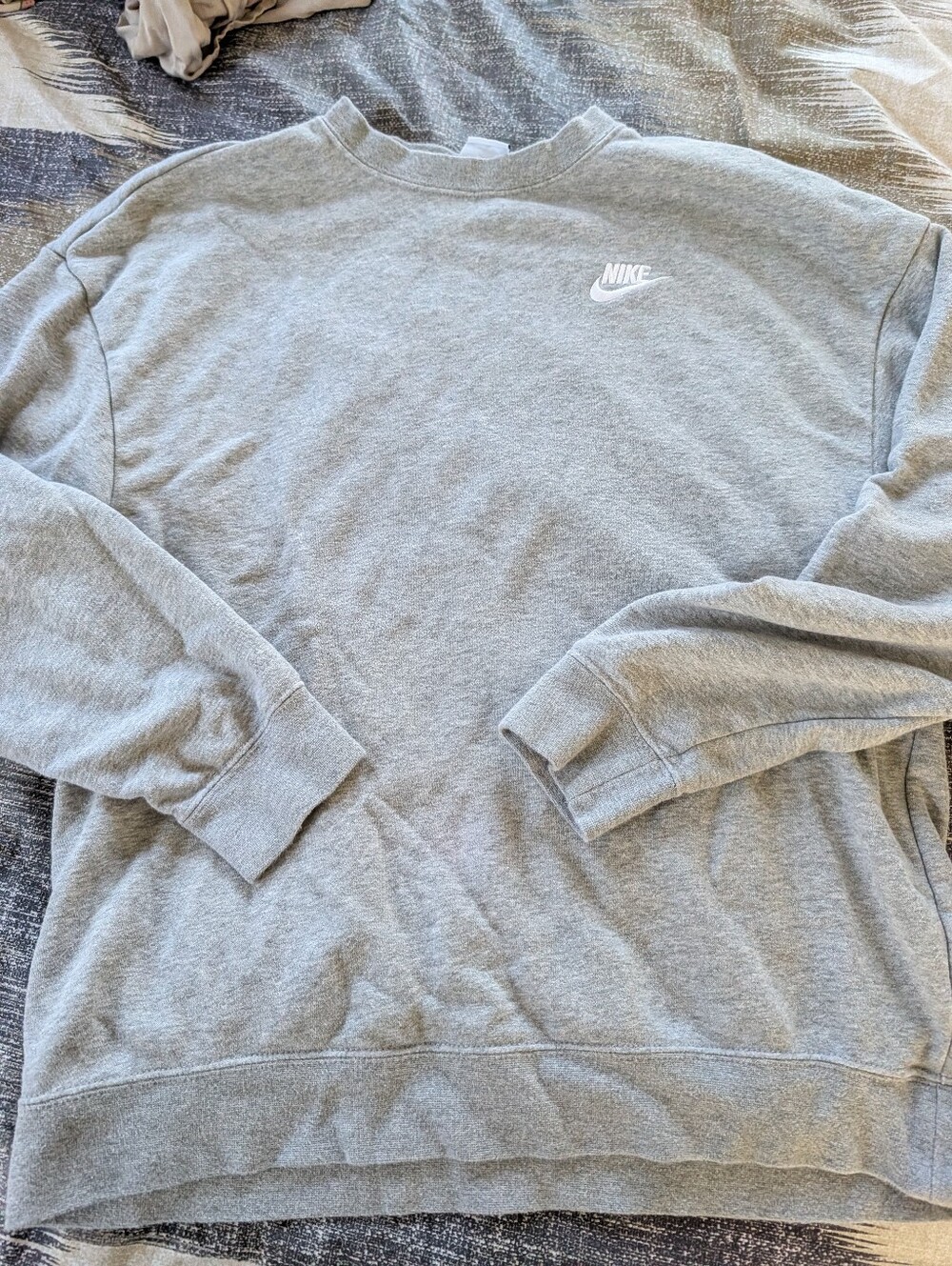 Nike Light Gray Crewneck Sweatshirt with White Swoosh